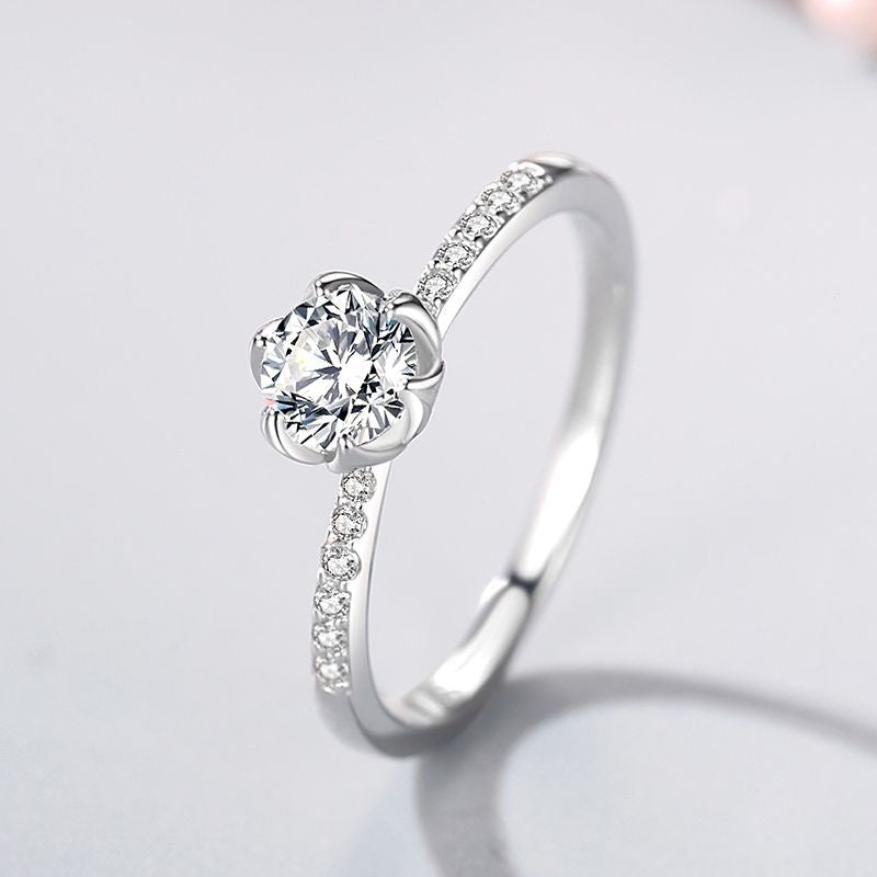 Blooming Rose Pave Promise Ring
