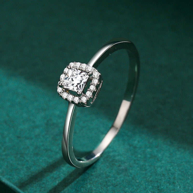 Princess Halo Engagement Stackable Ring