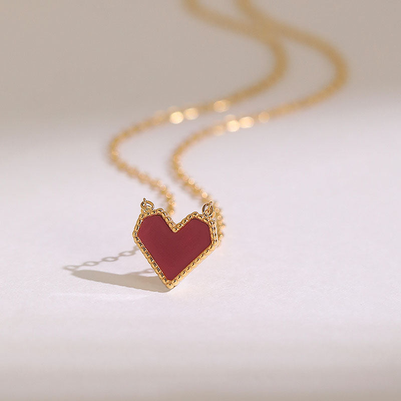 Amara Red Heart Necklace
