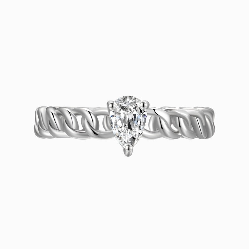 Dainty Chain Link Zirconia Ring