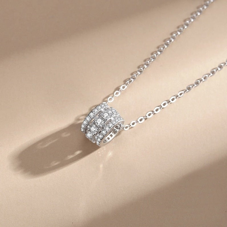 Scrolling Barrel Pendant Necklace