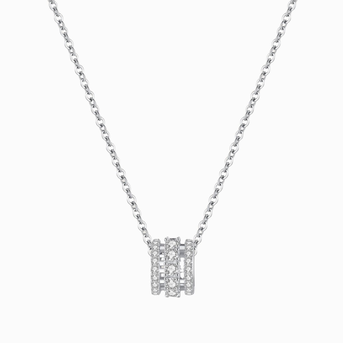 Scrolling Barrel Pendant Necklace