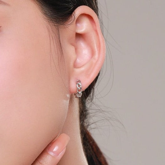 Dainty Curb Chain Hoop Earrings