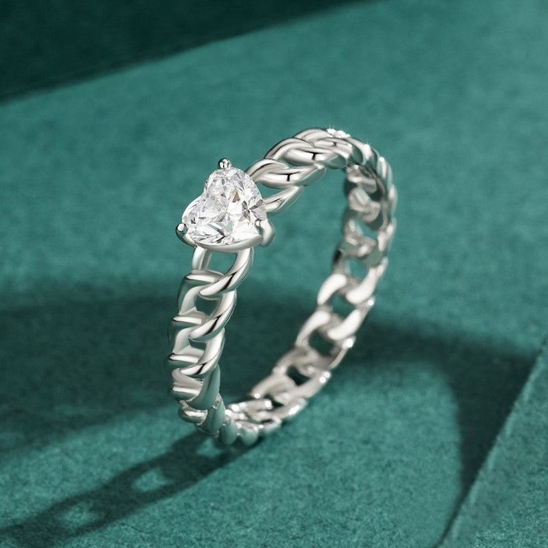 Heart Cut Solo Curb Ring