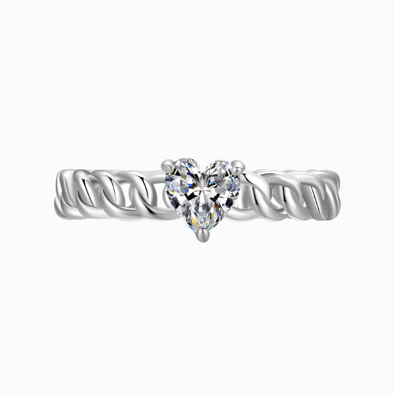 Heart Cut Solo Curb Ring
