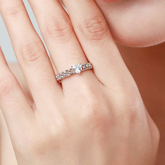 Heart Cut Solo Curb Ring