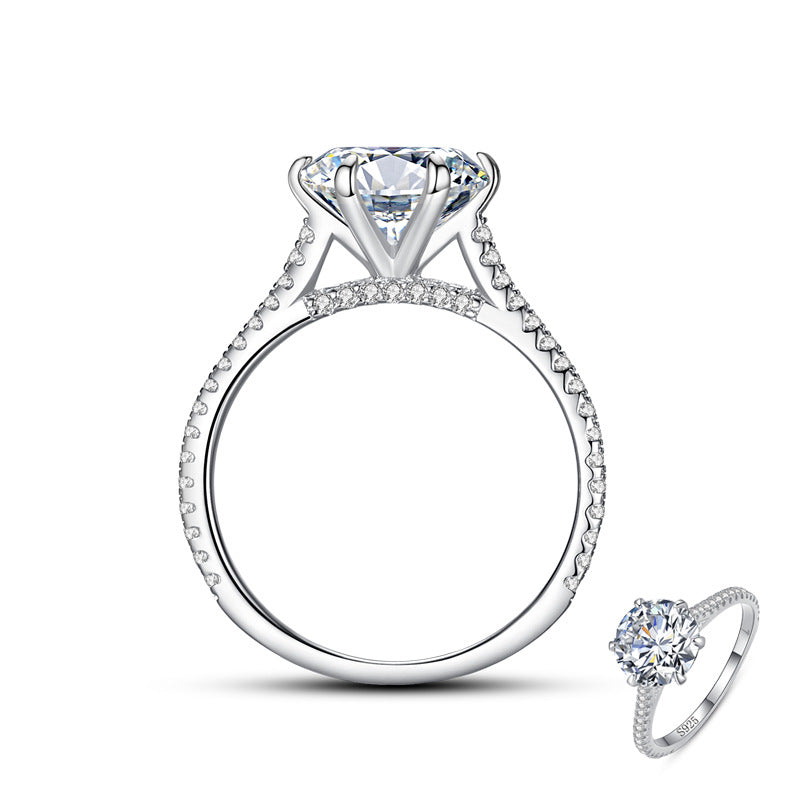 Hearts and Arrows Cut Round Engagement Ring