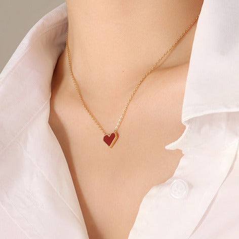Amara Red Heart Necklace