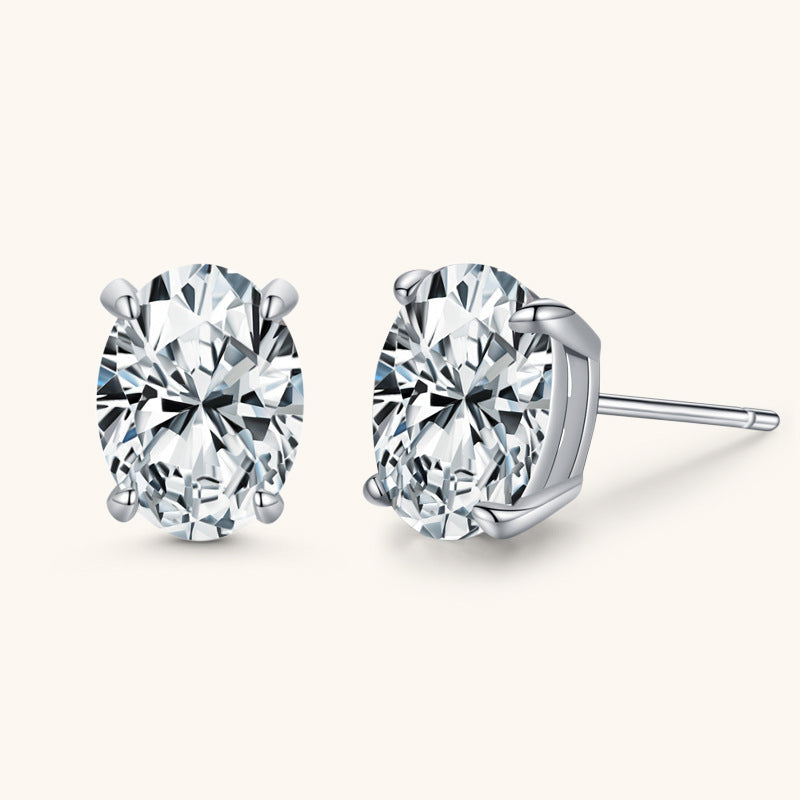 Classic Solo Oval Cut Stud Earrings