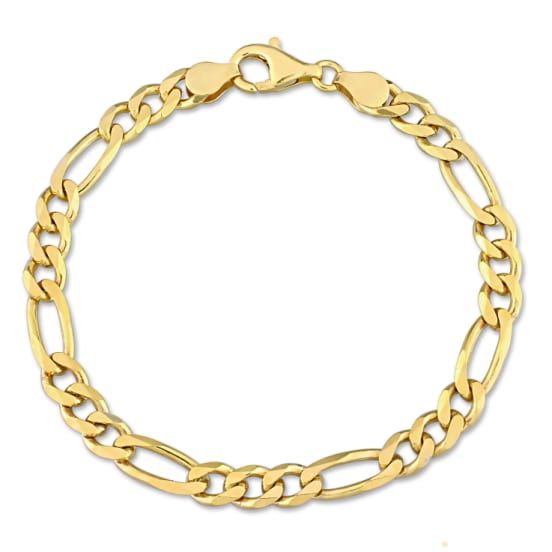 Figaro 925 Sterling Silver 18K Gold Men Bracelet