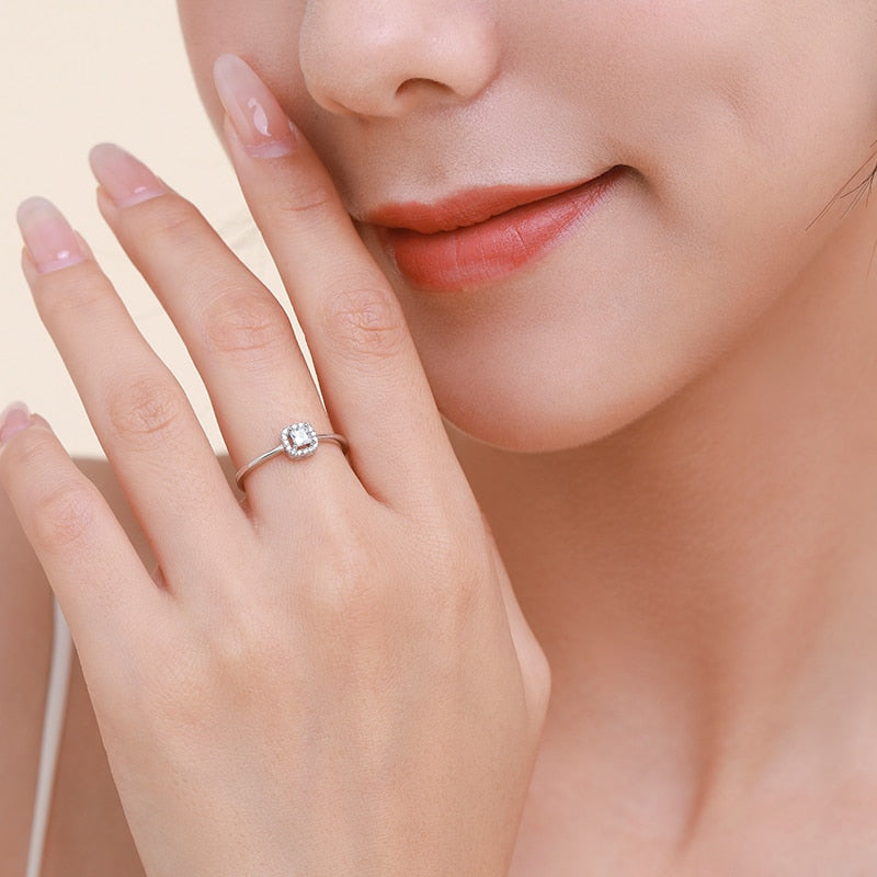 Princess Halo Engagement Stackable Ring