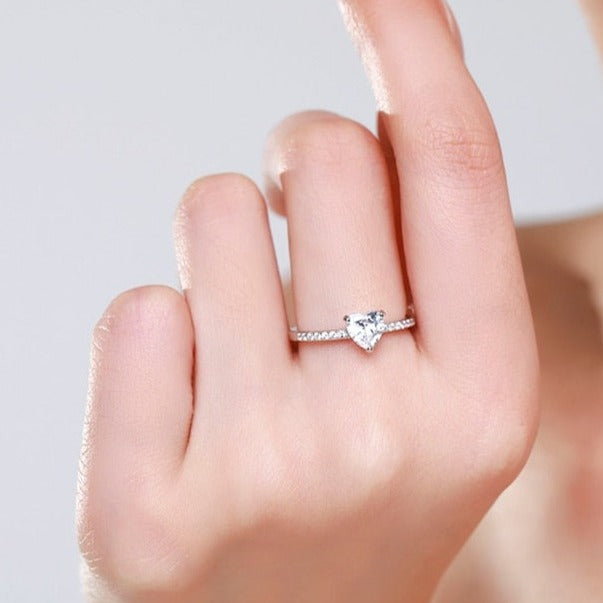 Heart Cut Zirconia Ring