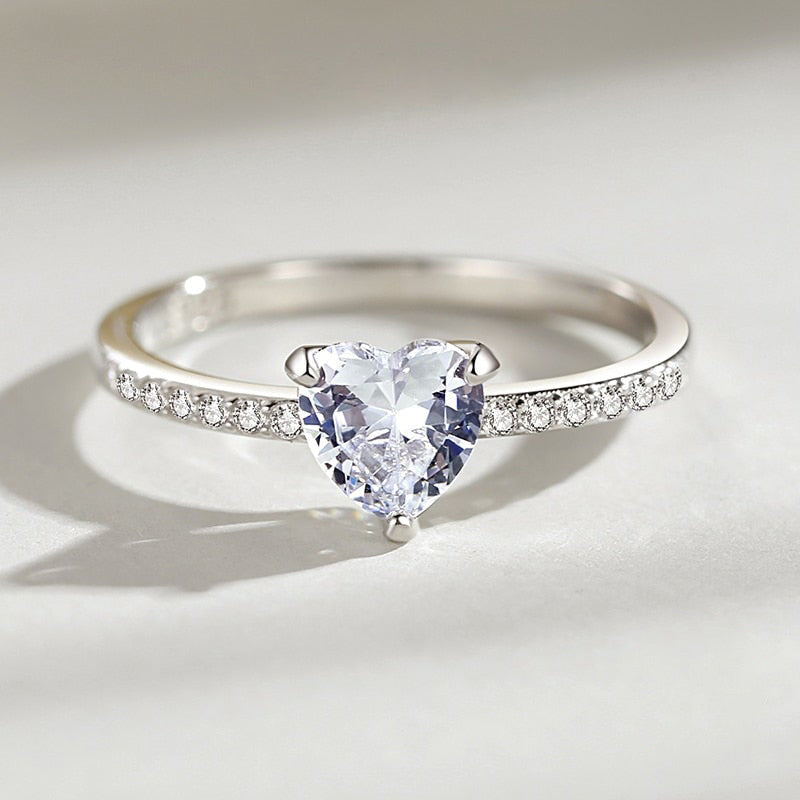 Heart Cut Zirconia Ring