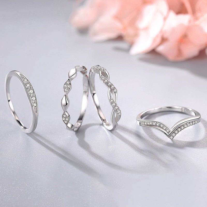 Double Chevron Shaped Zirconia Ring