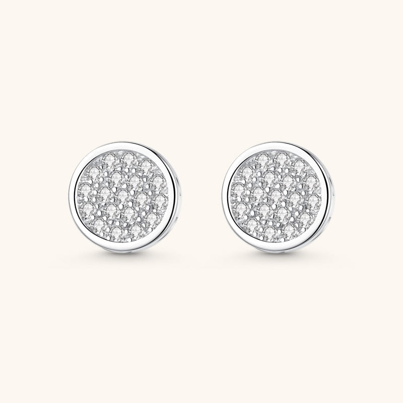 Elegant Round Cluster Stud Earrings