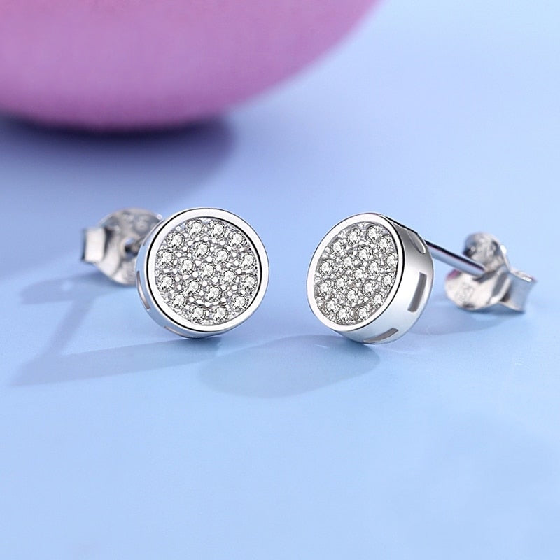 Elegant Round Cluster Stud Earrings