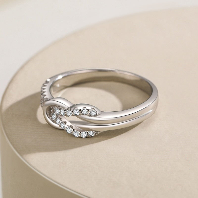 Zipper Knot Anniversary Band Ring