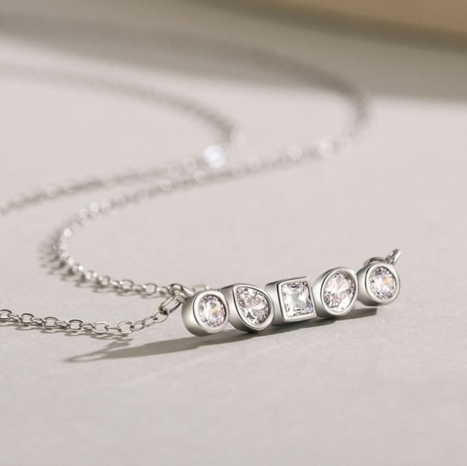 Geometric Bezels Linear Necklace