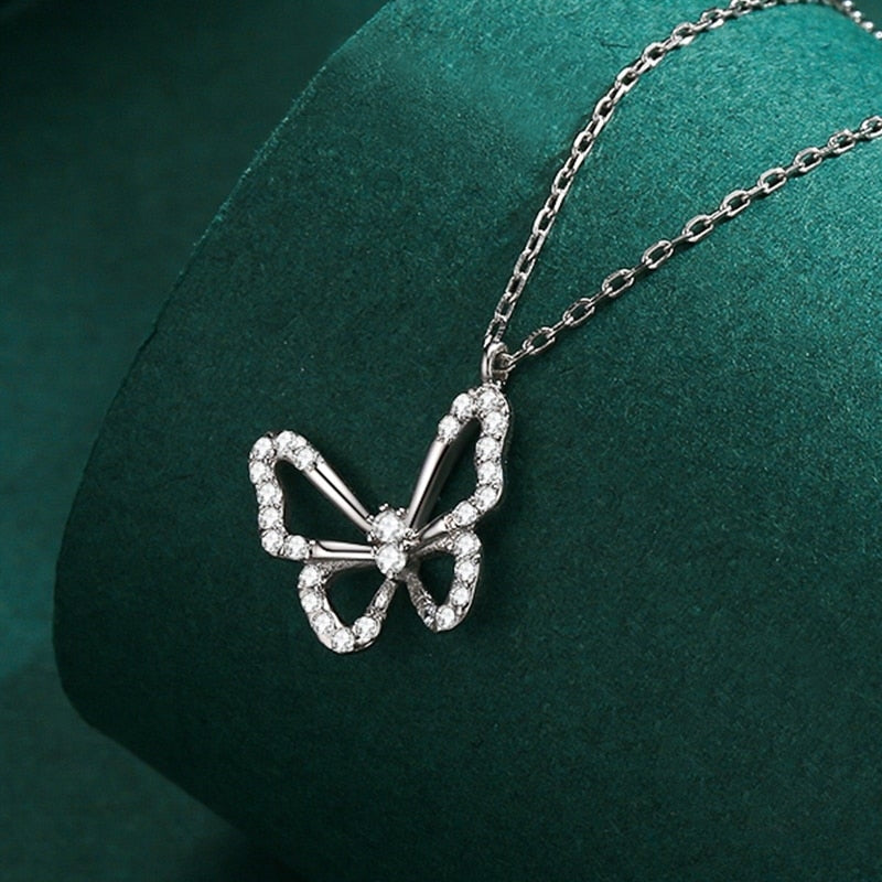 Dainty Butterfly Silver Pendant