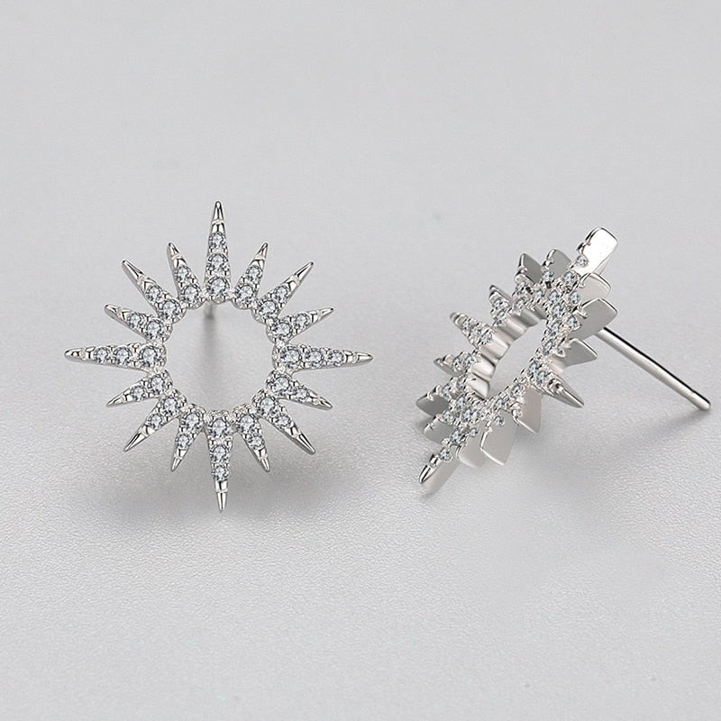 Brilliant Sunshine Halo Stud Earrings