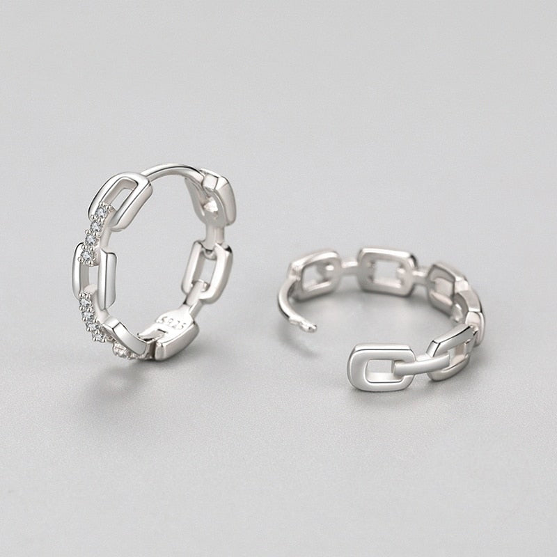 Chic Curb Chain Stacking Band Hoop Earrings