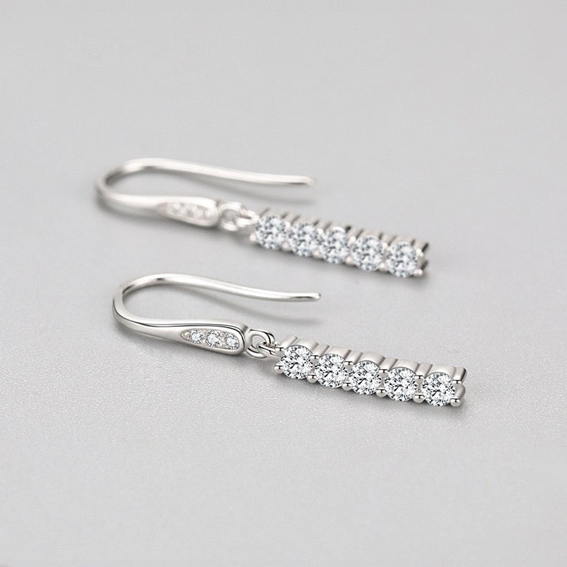 Zircon Linear Drop Earrings