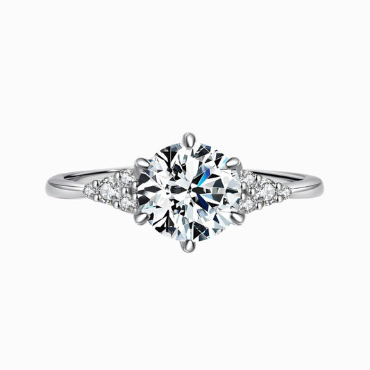 6 Prongs Round Cut Engagement Ring
