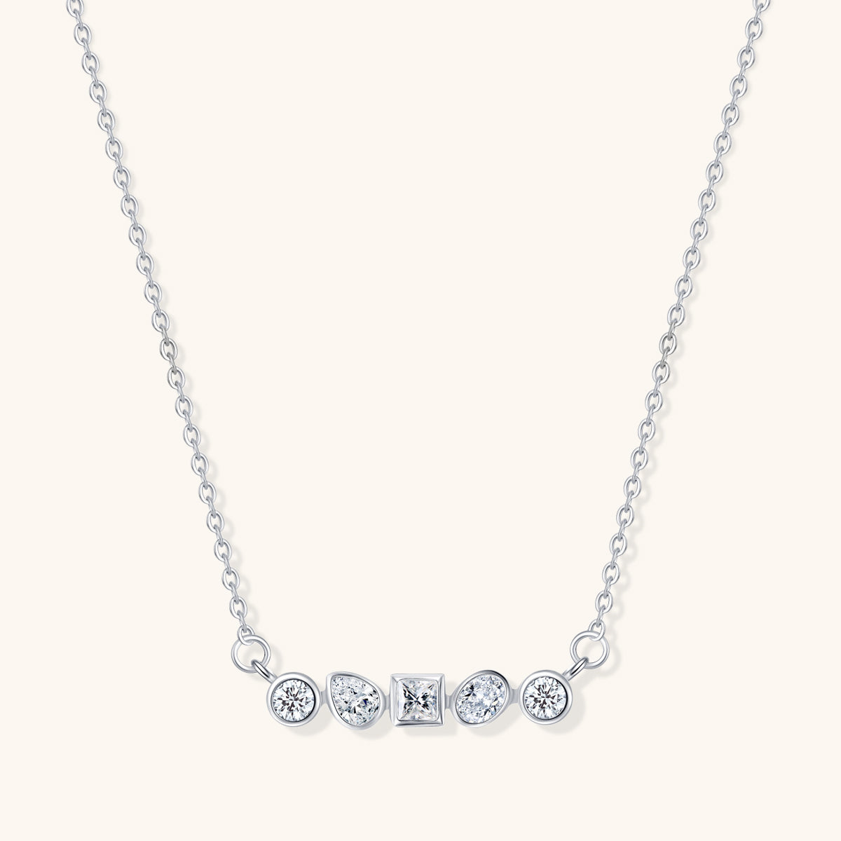 Geometric Bezels Linear Necklace