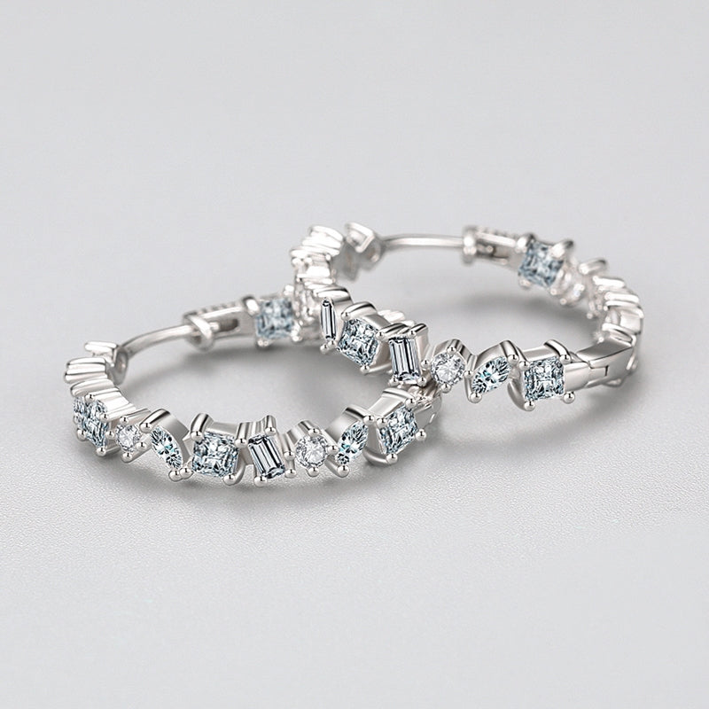 Multi-Faceted Geometric Hoop Earrings
