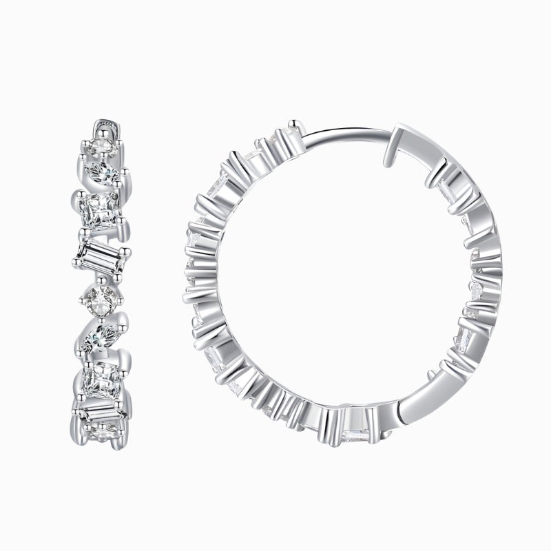 Multi-Faceted Geometric Hoop Earrings