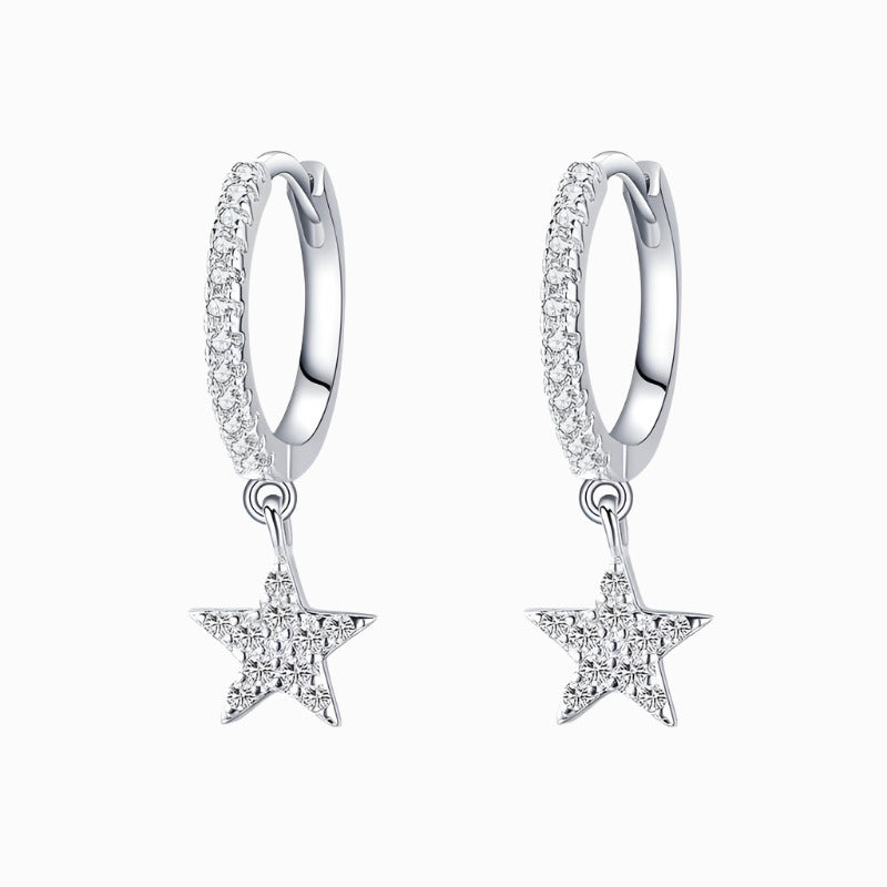 Star Charm Hoop Earrings