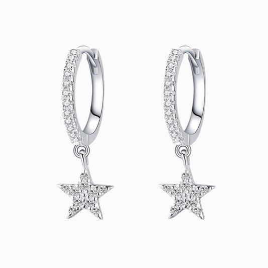 Star Charm Hoop Earrings