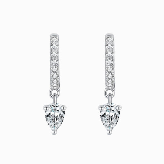Brilliant Oval Cut Charm Hoop Earrings