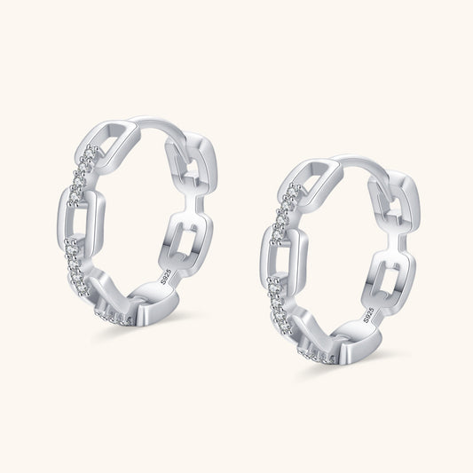 Chic Curb Chain Stacking Band Hoop Earrings