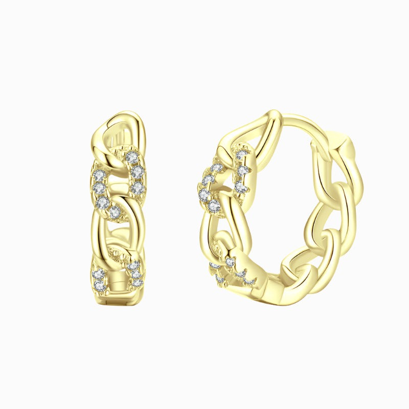 Dainty Curb Chain Hoop Earrings