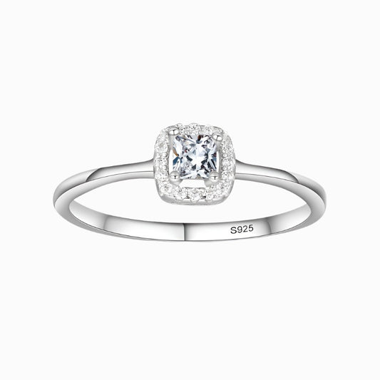 Princess Halo Engagement Stackable Ring