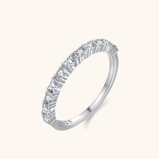 Mixed-Cut Half-Eternity Ring