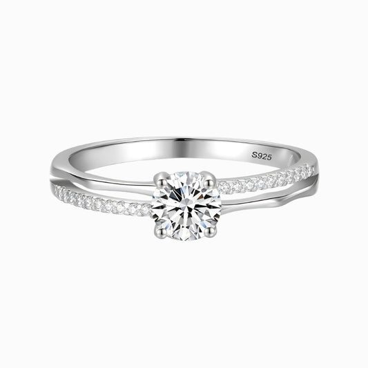 Double Band Round Cut Ring