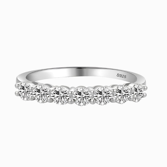 9 Round Cut Zirconia stacking Ring