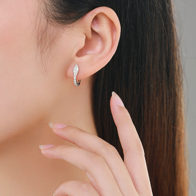 Dazzling Snake Hoop Earrings