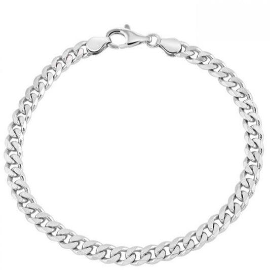 Curb 925 Sterling Silver Men Bracelet
