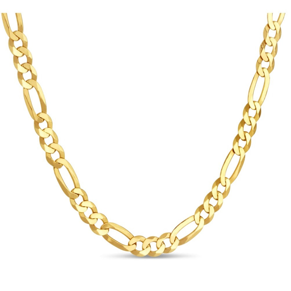 Figaro 925 Sterling Silver 18K Gold Men Necklace
