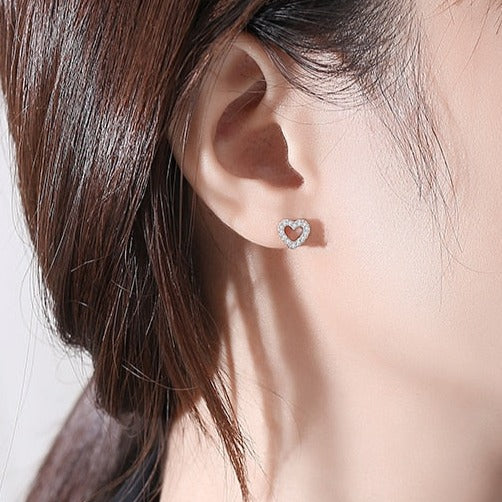Precious Heart Stud Earrings