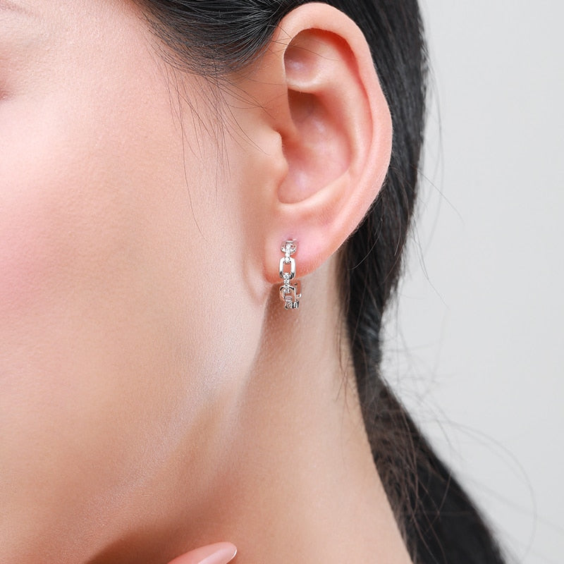 Chic Curb Chain Stacking Band Hoop Earrings