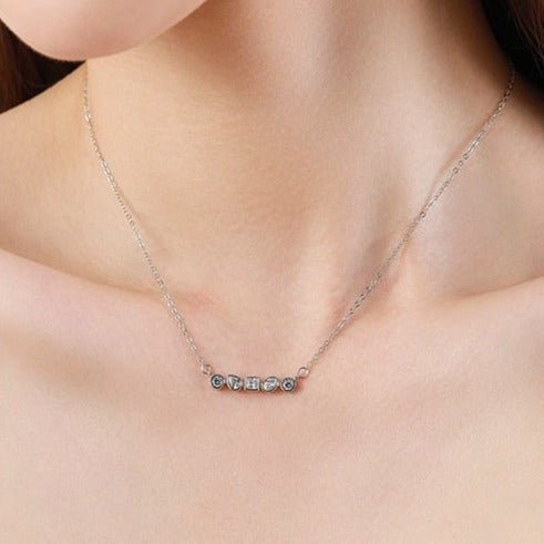 Geometric Bezels Linear Necklace